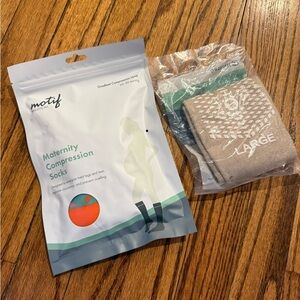 Maternity compression socks. Includes 3 pairs. Size large. New!